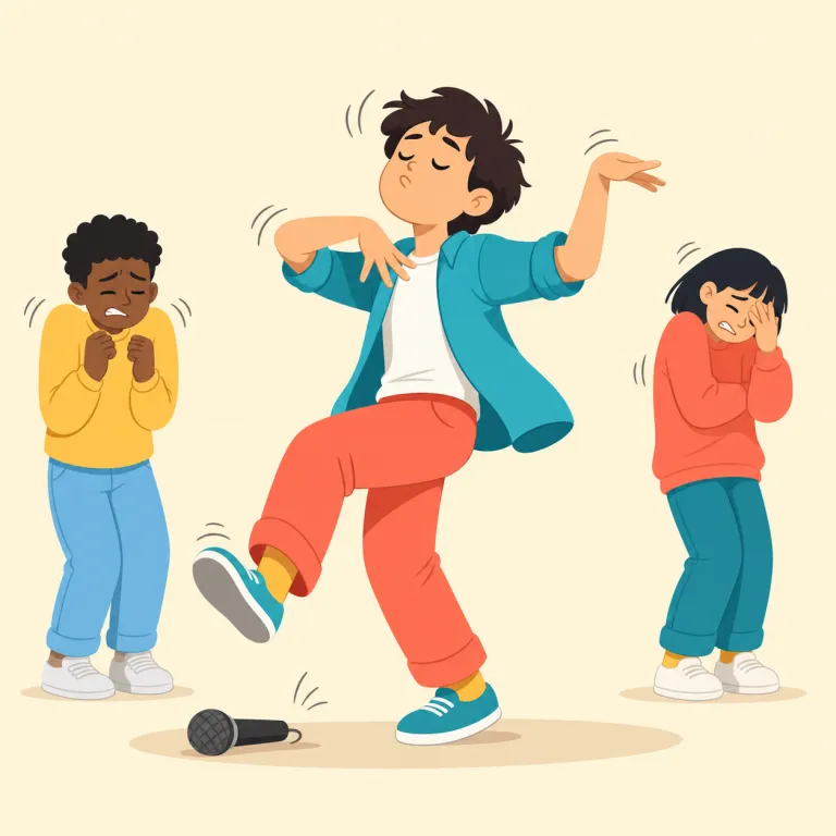 cringeworthy（見るに堪えない・形容詞）の覚え方イラスト — cringeは、恥ずかしさや気まずさで思わず身を縮めること、-worthyは「〜するに値する」です