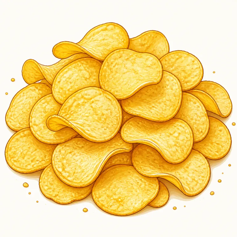crisp（ポテトチップス・noun）の覚え方イラスト