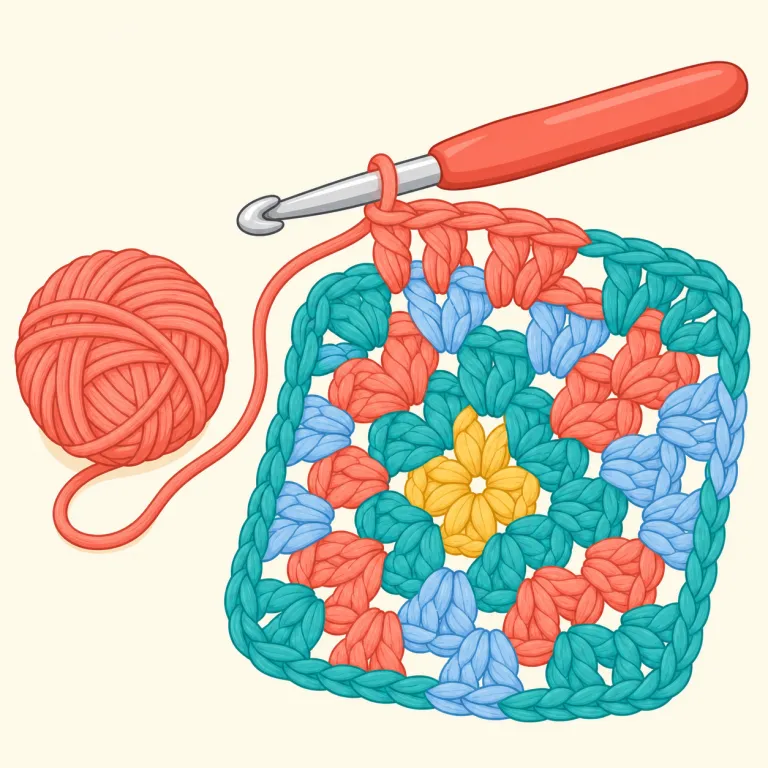 crochet（かぎ針編み・名詞）の覚え方イラスト — まず knit（棒針編み）と対で覚えると定着しやすい語です