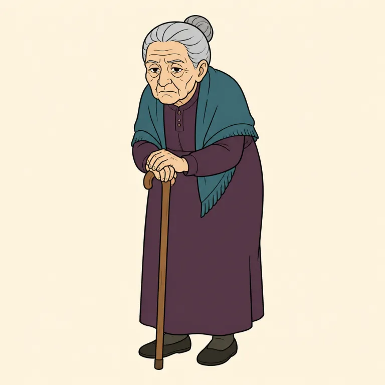 crone（老婆・noun）の覚え方イラスト
