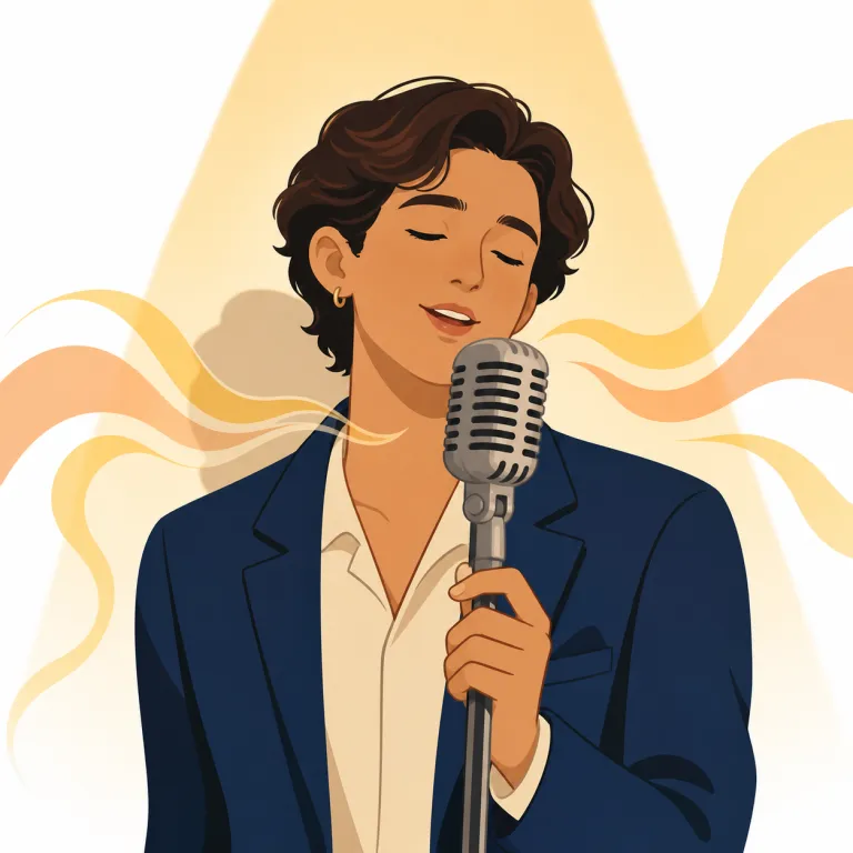 crooner（低くなめらかに歌う歌手・名詞）の覚え方イラスト — まず -er は「その動作をする人」