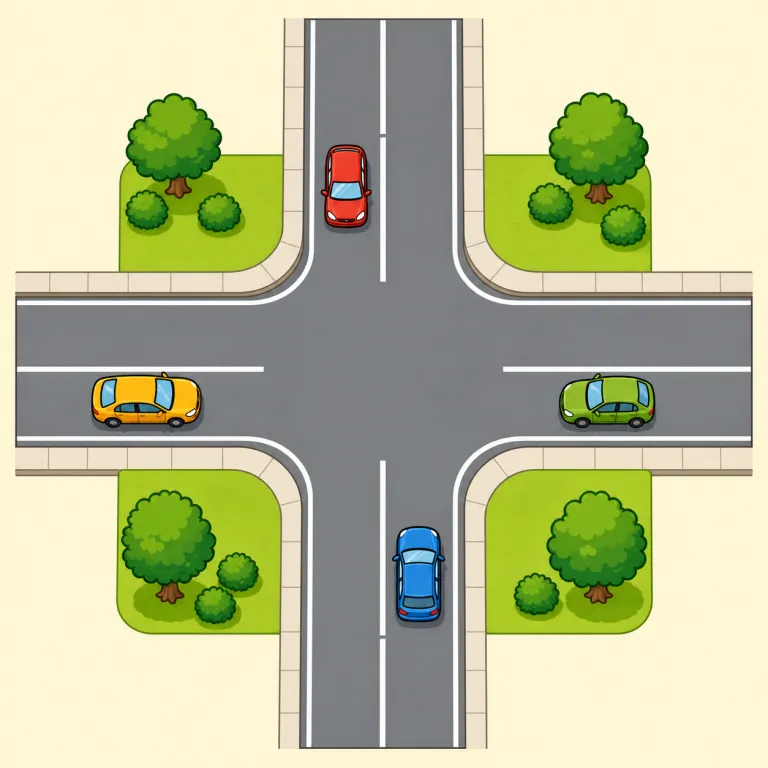 crossing（交差点・noun）の覚え方イラスト