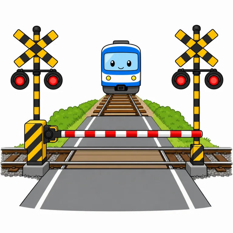 crossing（踏切・noun）の覚え方イラスト