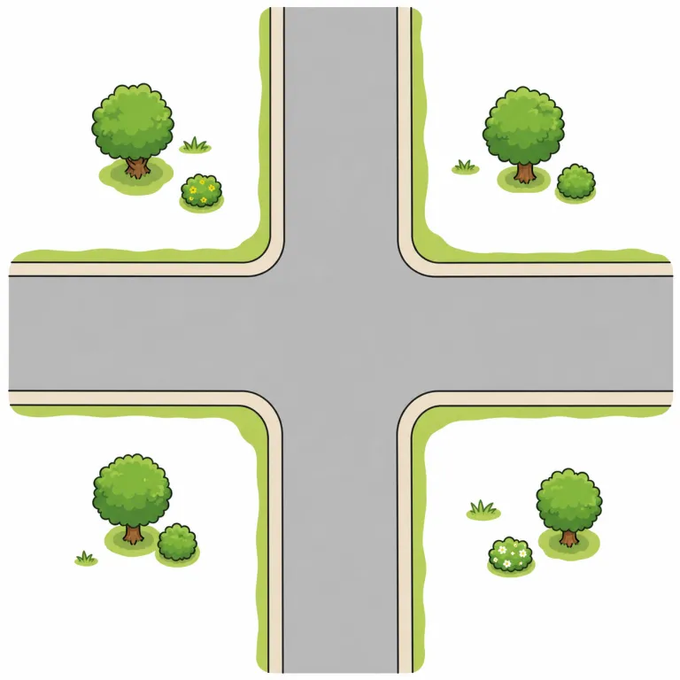 crossways（十字路・noun）の覚え方イラスト