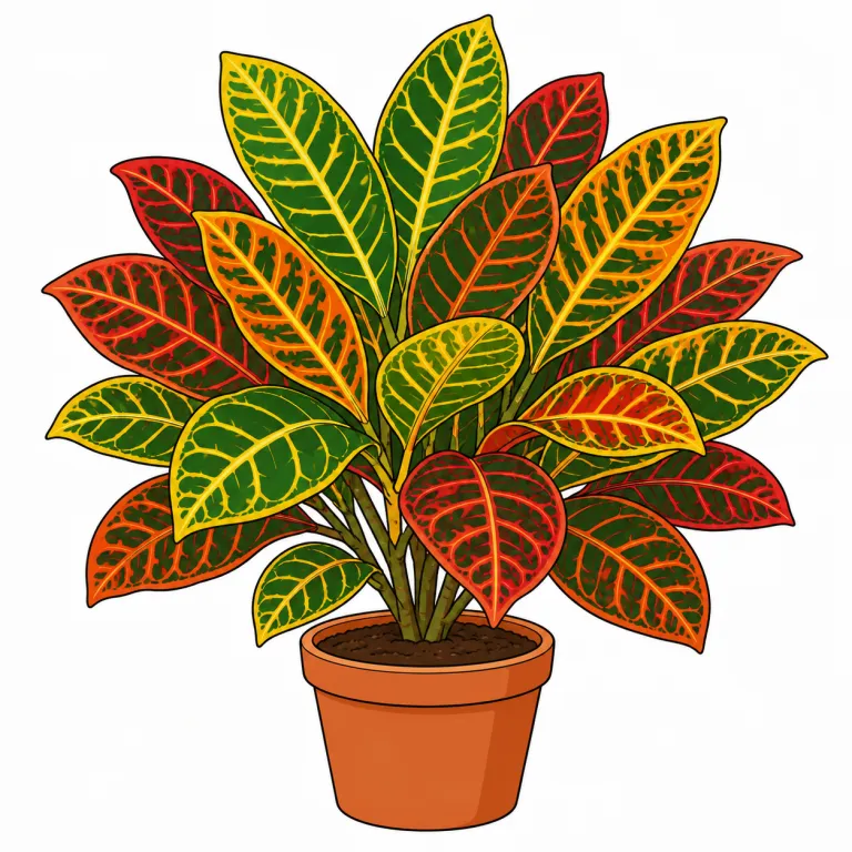 croton（クロトン・noun）の覚え方イラスト