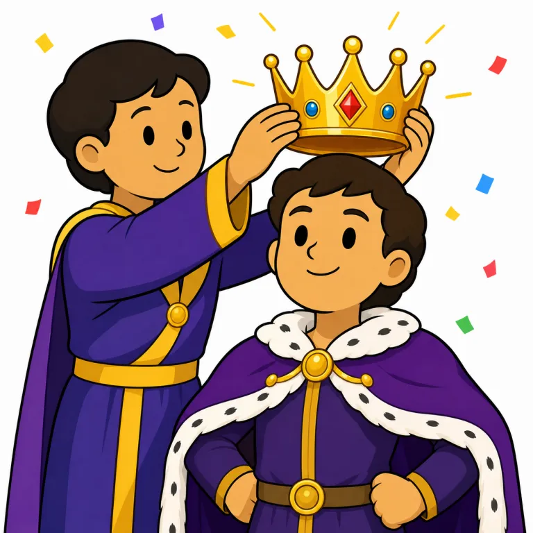 crown（王にする、王者にする・verb）の覚え方イラスト