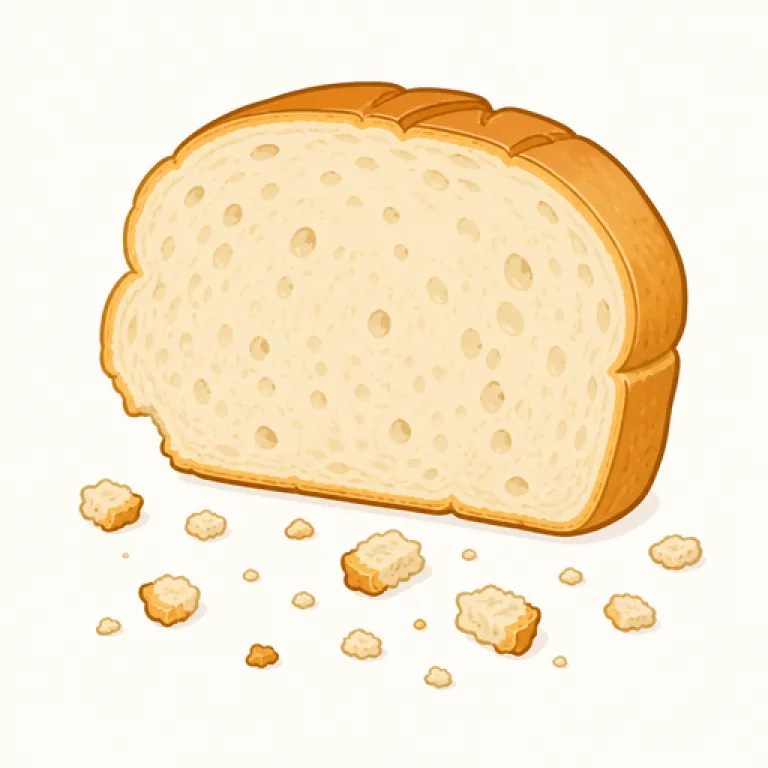 crumb（（パンなどの）くず、わずかなもの・noun）の覚え方イラスト