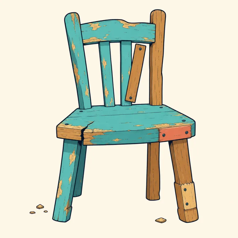 crummy（質の悪い、粗末な・形容詞）の覚え方イラスト — crummy は bad より会話的で、聞いた瞬間に「安っぽい・ひどい・がっかり」という不満が乗る語