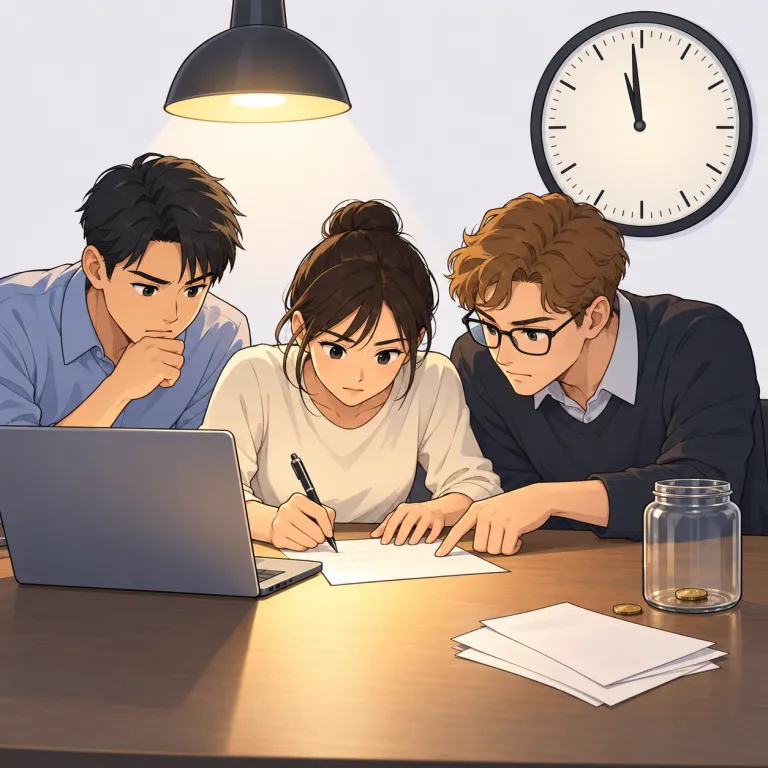 crunch（危機、土壇場・noun）の覚え方イラスト