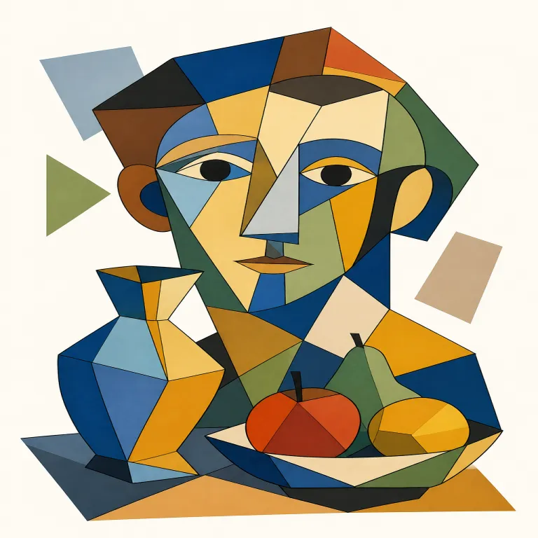 cubist（キュビズムの、立体派の・adjective）の覚え方イラスト