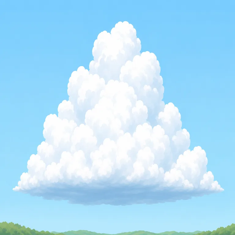 cumulus（積雲・名詞）の覚え方イラスト — cumulus は accumulate / cumulative を知っていると覚えやすい