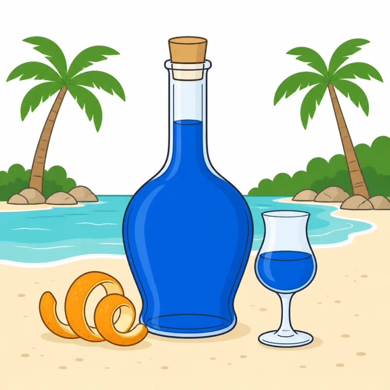 curacao（キュラソー、キュラソー島、キュラソー酒・noun）の覚え方イラスト