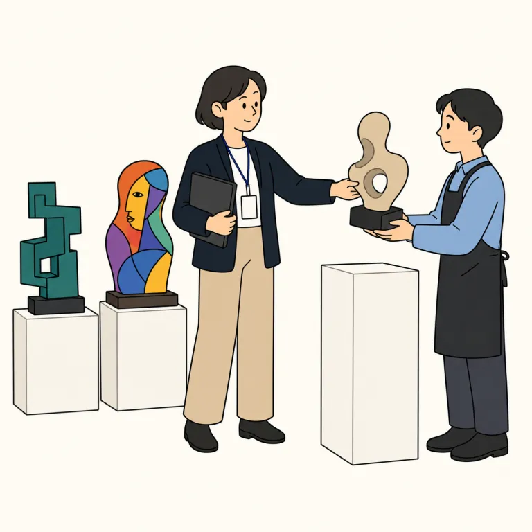 curator（選定者・noun）の覚え方イラスト