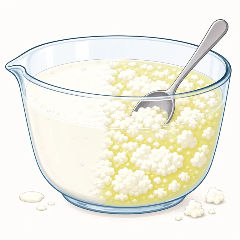 curdling（凝固している・動詞）の覚え方イラスト — curdling は「凝固している」と覚えると、curd「乳が変化してできる固まり」と結びつきます