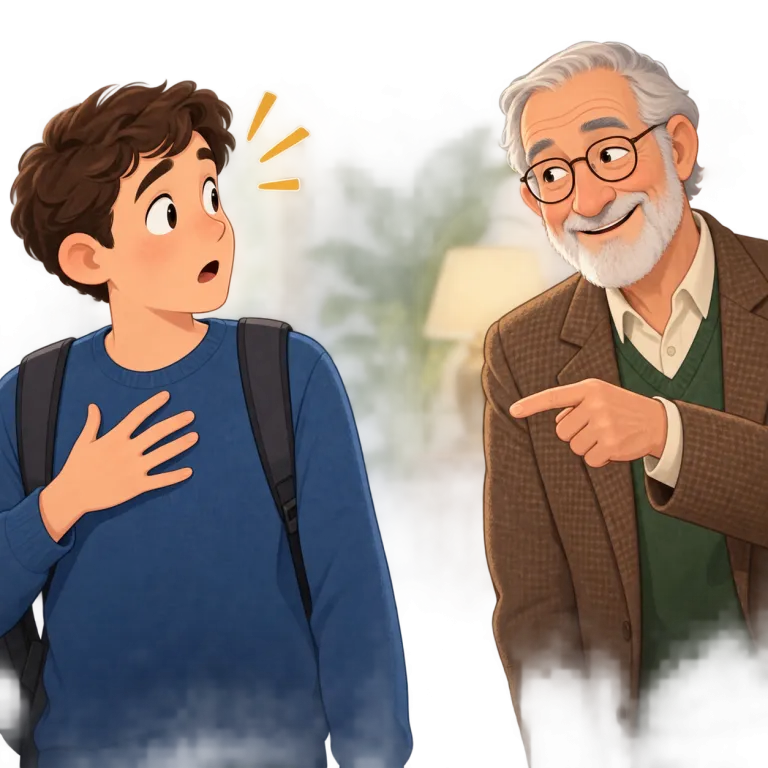 curiously（不思議なことに・adverb）の覚え方イラスト