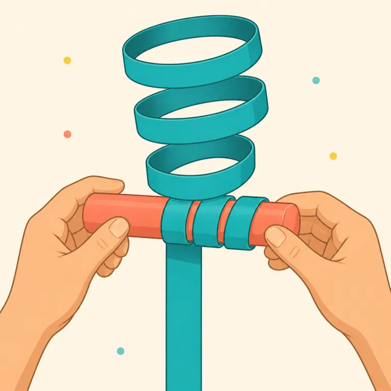 curl（カールする・動詞）の覚え方イラスト — curl は、髪やリボンなどがくるりと丸く「カールする」動き