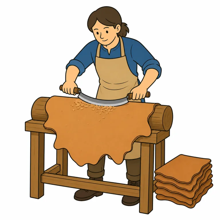 currier（革なめし職人・noun）の覚え方イラスト