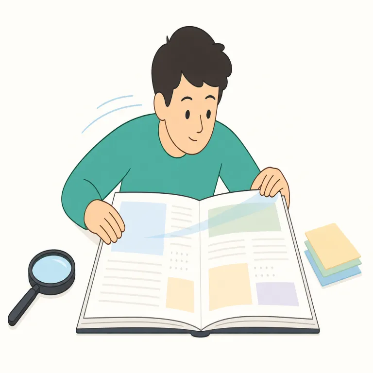 cursory（表面的な・形容詞）の覚え方イラスト