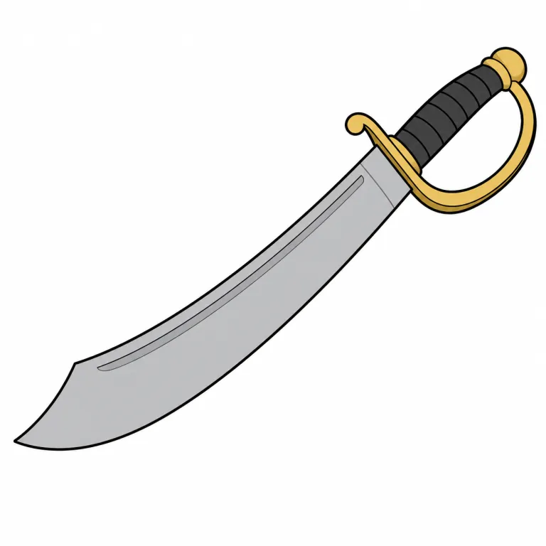 cutlass（カトラス、幅広の短い剣・noun）の覚え方イラスト