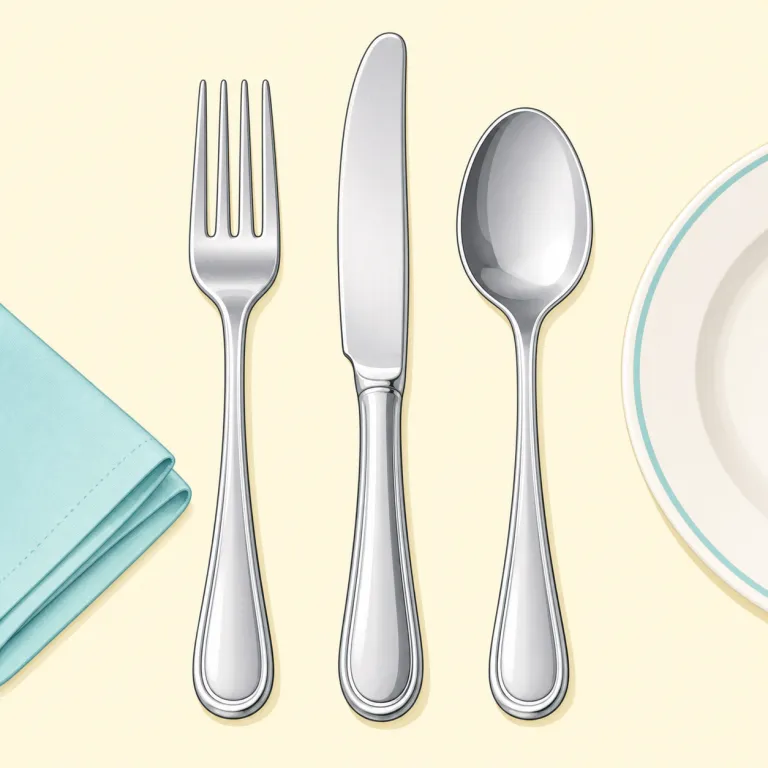 cutlery（カトラリー・名詞）の覚え方イラスト — cut が見えたら、まず「切る道具」を核に思い出し、そこから食卓で手に持って使う道具一式へ広げて覚える