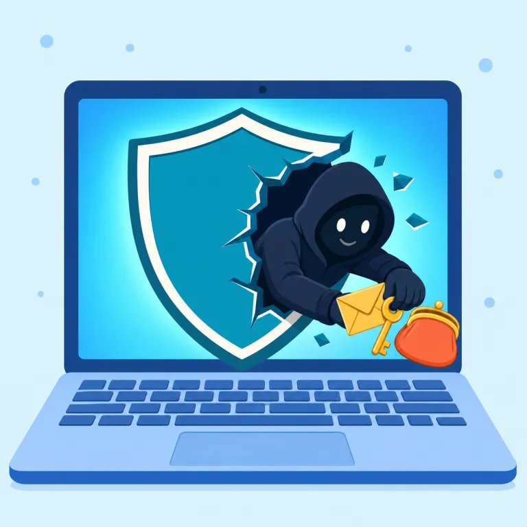 cybercrime（サイバー犯罪・名詞）の覚え方イラスト — cyber-「ネット・コンピューター関連の」と crime「犯罪」をそのまま結び付けて覚えられます