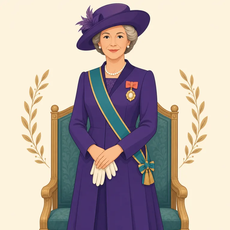 dame（貴婦人、夫人、（英国の）女性爵位保持者・名詞）の覚え方イラスト — 古風で敬意ある女性の呼び名として覚える