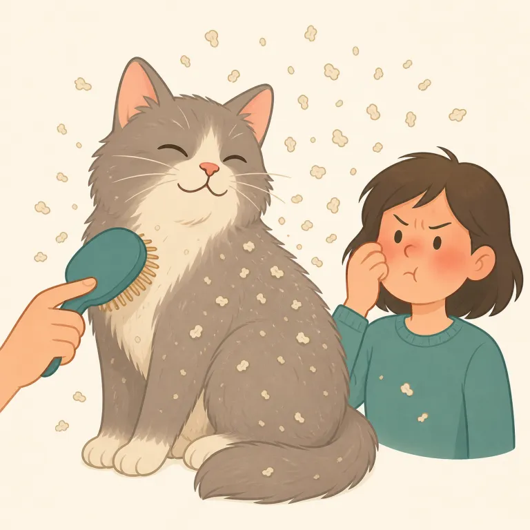 dander（フケ・怒り・名詞）の覚え方イラスト — dander はまず dandruff（フケ）に近い仲間として覚えると入りやすい語です