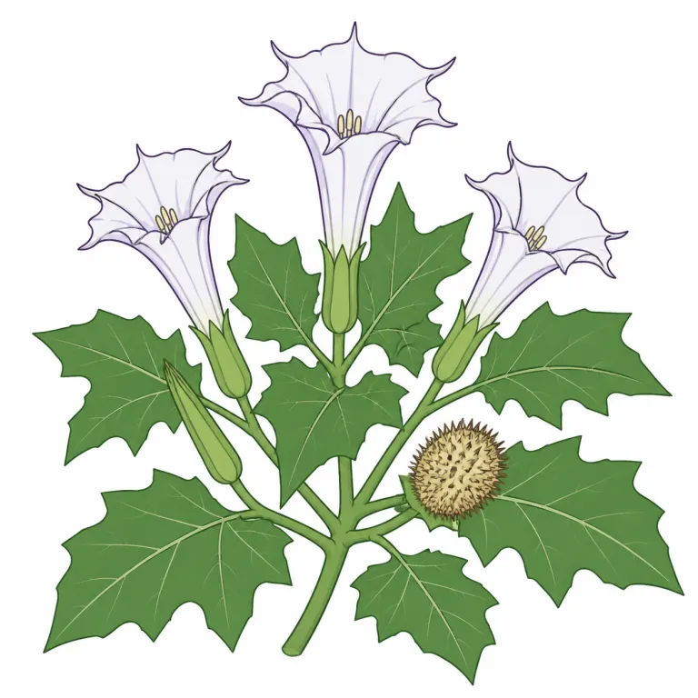 datura（朝鮮朝顔属・noun）の覚え方イラスト