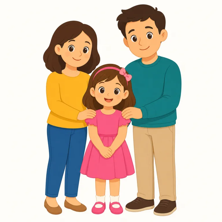 daughter（娘・名詞）の覚え方イラスト — family語彙のまとまりで覚えるのが効率的です