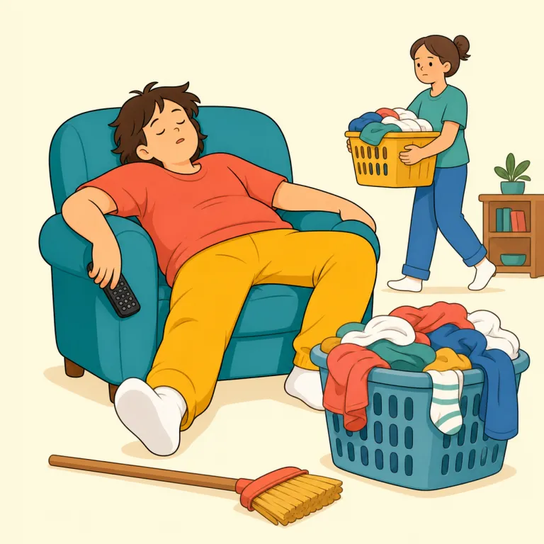 deadbeat（怠け者・名詞）の覚え方イラスト — deadbeat は「ただ怠ける人」ではなく、「払うべきものを払わず、果たすべき責任から逃げる人」とセットで覚えると定着します