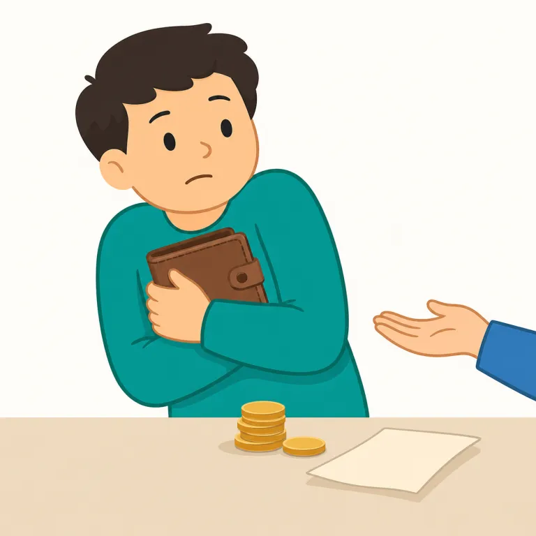 deadbeat（借金を返さない人・noun）の覚え方イラスト