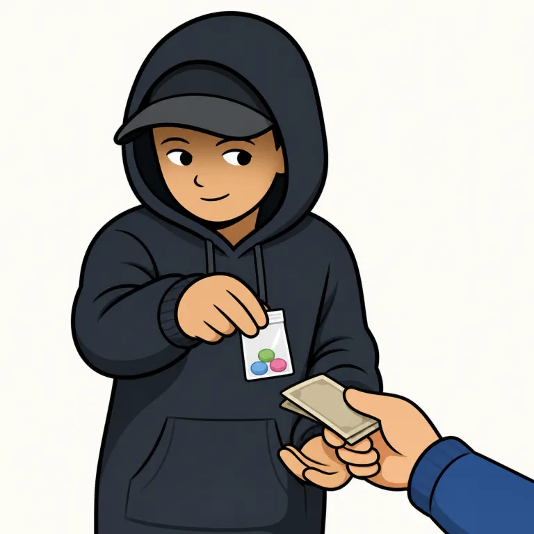 dealer（麻薬の売人・noun）の覚え方イラスト