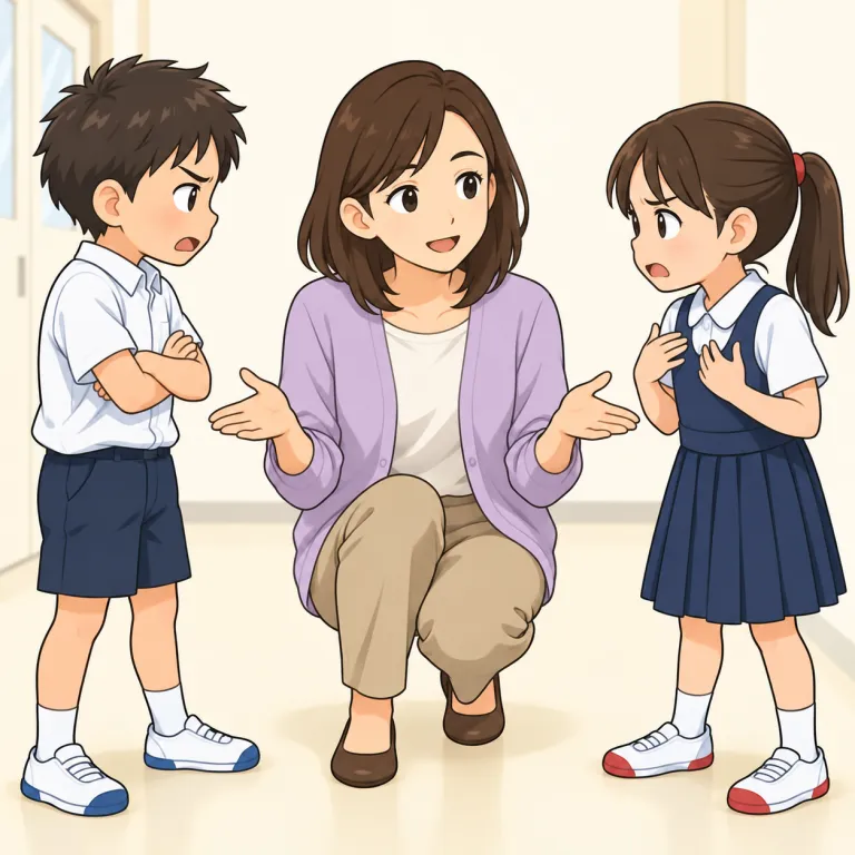 dealing（対応・noun）の覚え方イラスト
