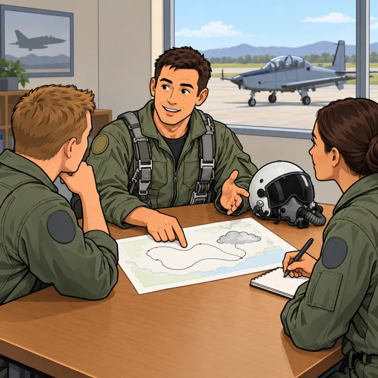 debrief（報告会・noun）の覚え方イラスト