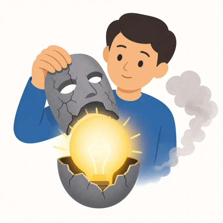 debunking（誤りを暴くこと・名詞）の覚え方イラスト — debunking は debunk の -ing 形で、「誤りを暴くという行為」