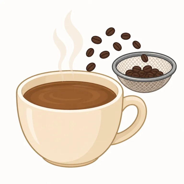 decaffeinated（カフェイン抜き・形容詞）の覚え方イラスト — decaffeinated は caffeinated（カフェイン入り）に de-「取り除く」が付いた形と見ると覚えやすいです