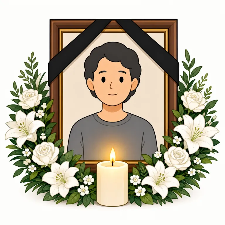 deceased（故人・noun）の覚え方イラスト
