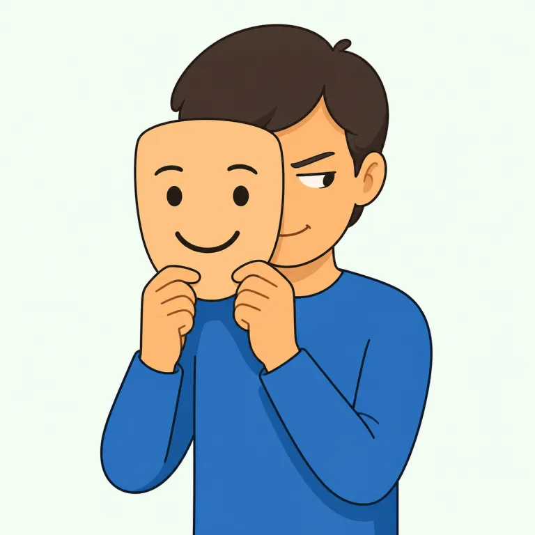 deceit（欺瞞・名詞）の覚え方イラスト — このエントリの deceit は、基本的な「欺き」という訳よりも、やや硬い日本語の「欺瞞」として覚える用法です