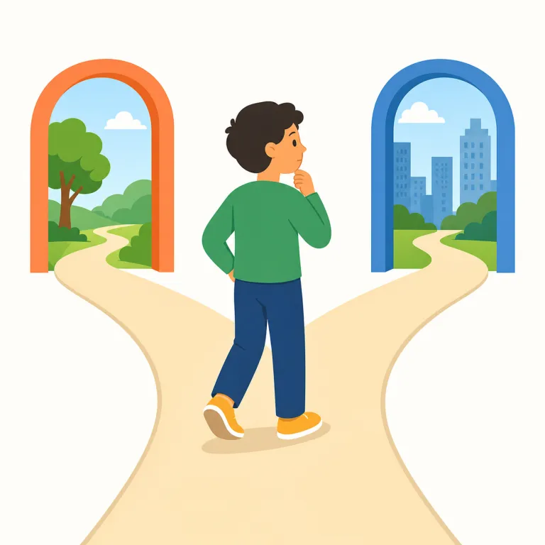 decision（決断・名詞）の覚え方イラスト — まず decide を知っていれば覚えやすい