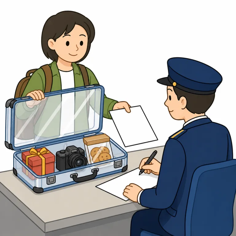 declare（申告する・verb）の覚え方イラスト
