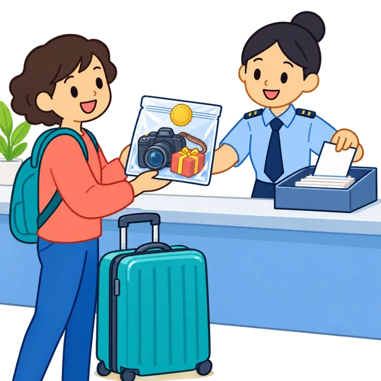 declared（申告済みの・adjective）の覚え方イラスト
