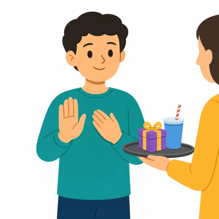 decline（減少する、衰える・動詞）の覚え方イラスト — decline はまず「下がる・減る」の意味を思い出すと、「相手の申し出に対して気持ちを前に出さず、一歩引いて受けない＝断る」とつながります