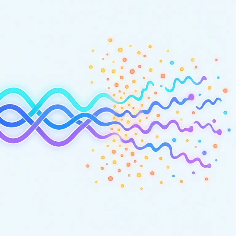 decoherence（デコヒーレンス・名詞）の覚え方イラスト — cohere / coherent を「ぴったり整って一貫している」と押さえると、de- が付く decoherence は「そのまとまりがほどけること」と追えます