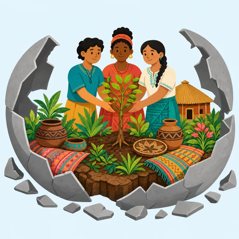 decolonization（脱植民地化・名詞）の覚え方イラスト — まず colonization を「植民地化」として押さえ、de- を「外す・ほどく」、-ation を「過程」と見れば、decolonization は「植民地化を…