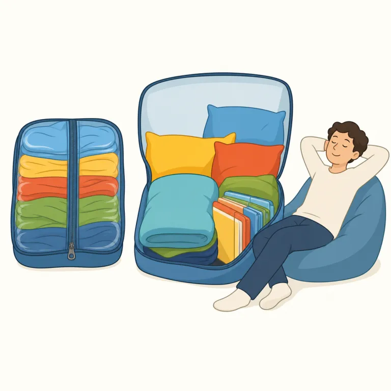 decompress（解凍する、くつろぐ・verb）の覚え方イラスト