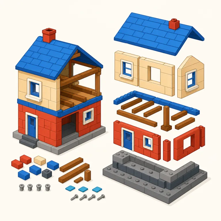 deconstruction（脱構築・名詞）の覚え方イラスト — deconstruction は construction「構築・建設」を土台に覚えると残りやすい語です