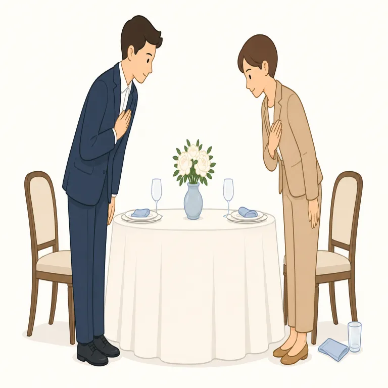 decorum（礼儀・名詞）の覚え方イラスト — decorum の「礼儀」は、改まった場で守るべき作法や振る舞いの基準として覚えます
