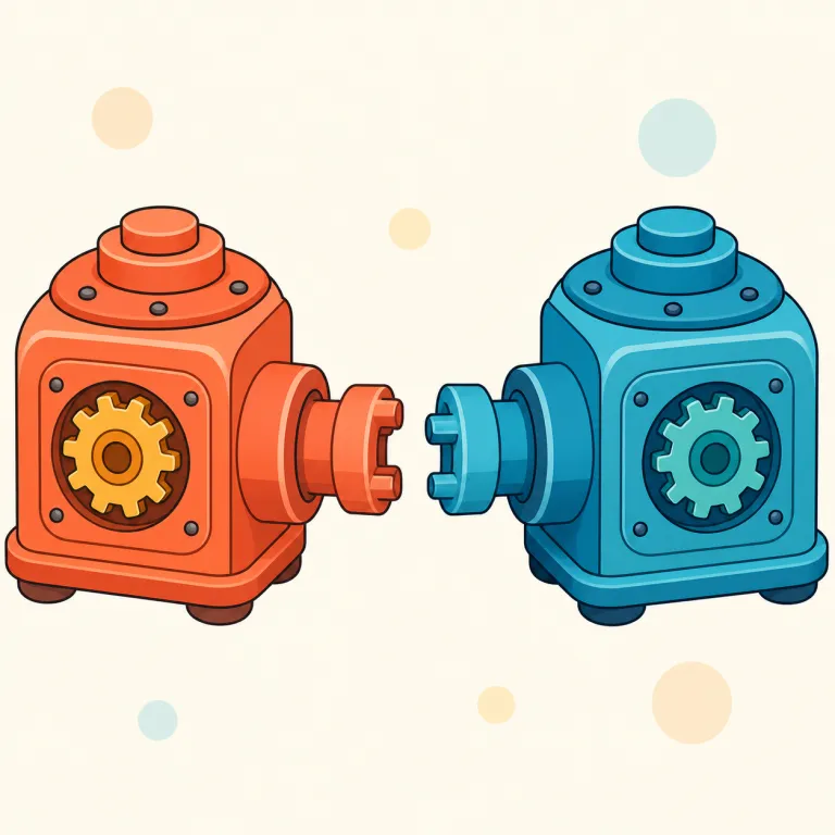 decoupling（切り離し・名詞）の覚え方イラスト — de- は「離す」、couple は「2つをつなぐ」
