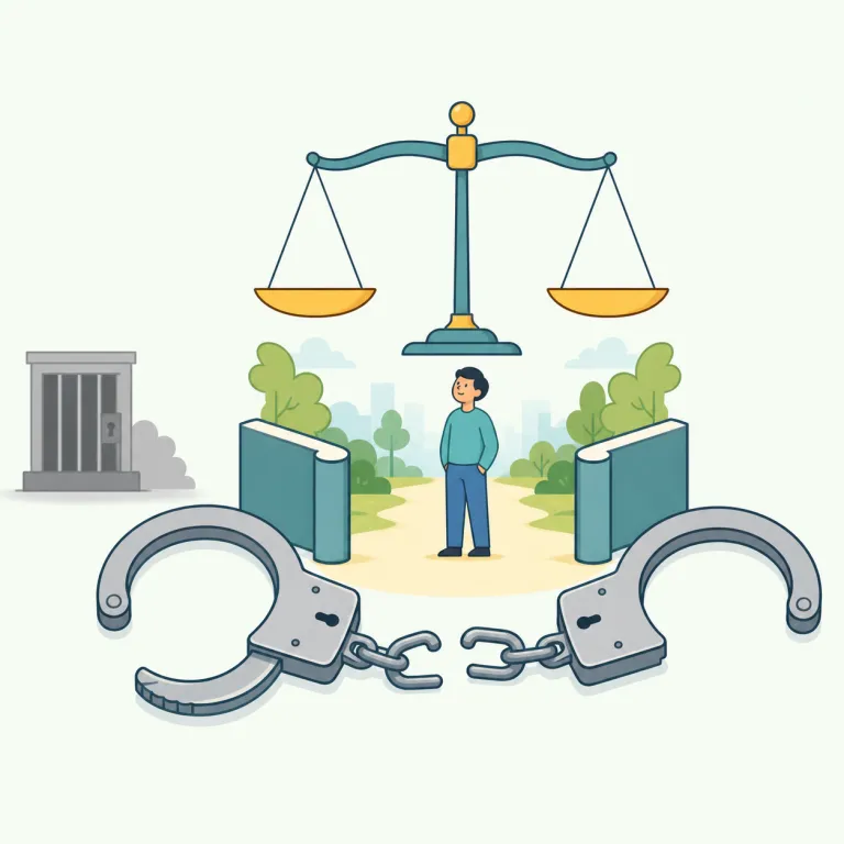 decriminalization（非犯罪化・名詞）の覚え方イラスト — `crime` / `criminal` が見えれば中心は「犯罪」