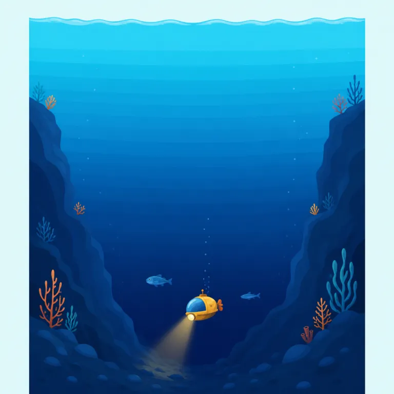 deepwater（深海の・形容詞）の覚え方イラスト — deepwater は deep「深い」+ water「水」から成る形容詞で、「深い海域に関する、深海の」という意味です
